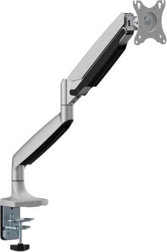 Image of Argo Single Monitor Arm Mount with Gas Spring, Height Adjustable, Tilt and Swivel, for 17-45 Inch Screens up to 16 kg, VESA 75x75 and 100x100 mm, Desk Clamp