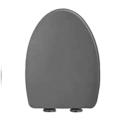 Abattant WC en V à fermeture en douceur et charnières ajustables gris