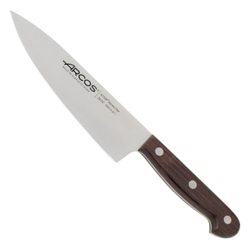 Arcos Kochmesser Professionell - Edelstahlklinge NITRUM 155 mm - Holzgriff Palisander - Serie Atlantico - Präziser und Langlebiger Schnitt