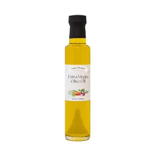Image of Lesley Elizabeth Extra Virgin Olive Oil, 8.5 fl oz - Smooth Premium EVOO for Dipping, Drizzling, Dressings, Sauteing, Roasting & Everyday Cooking - All-Natural, Plant-Based