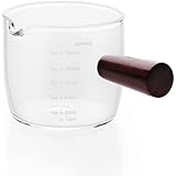 BCnmviku Espresso Shot Glass 150ML/5OZ Triple Pitcher Barista Single Spouts With Wood Handle (1)