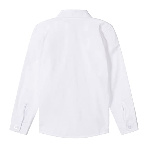 Image of LittleSpring Boys Button Down Long Sleeve Uniform Dress Shirts with Tie