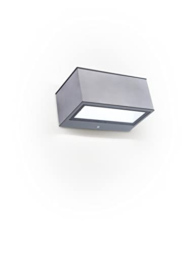 Lutec Gemini Lampada da Esterno a LED Integrato, 9 watts, Grigio, 6.5 x 9 cm