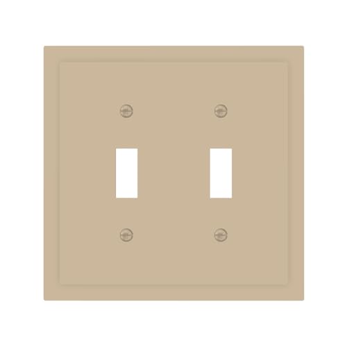 CZRPKEN Warm Sand Light Switch Cover Plate Beige Coastal Farmhouse Decor 2 Gang Wall Plate Double Toggle Switch Plate Covers Decorative Outlet Covers Electrical Switchplate Faceplate Bathroom Bedroom