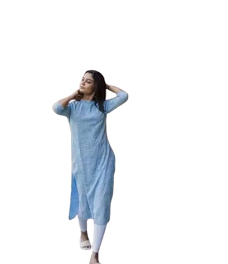 NANDITA DESIGNER Stylish Trendy Aqua Blue Printed Beautiful Ethinic Kurti for Girls and Womens|College Kurtis for Girl||Wo... - Review, Price and Buying Guide