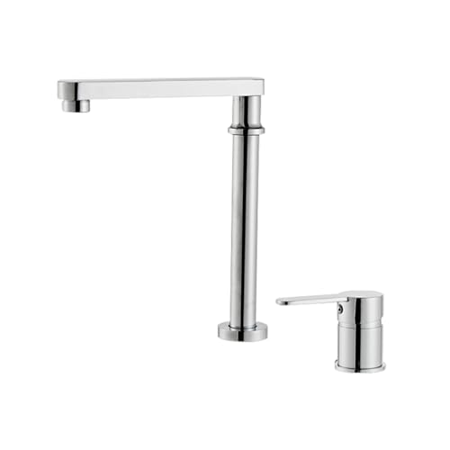 Grifo de cocina cromado y giratorio a 360° ideal para ventanas y caravanas