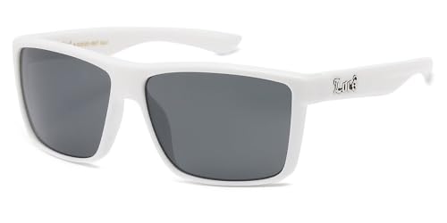 Locs lunettes de soleil rectangulaires monture blanche blanc mode ville habillé rap rappeur poker...