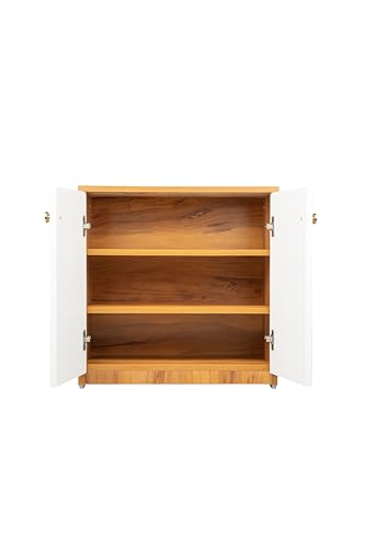 Image of Engineered Wood Shoe Rack - Stylish, Durable & Space-Saving Shoe Storage Organizer for Home & Office Use (L 60 x B 32x H 60 cm) (SHEESHAM & White, 3 Shelves) DIY