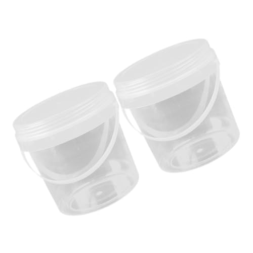 OKUMEYR 2 Contenedores De Plástico Transparente Para Almacenamiento Con Asa Cubo Para Almacenar Alimentos Con Tapa A Prueba De Polvo Y Sellado Ideal Para Juguetes Y Alimentos Elegante