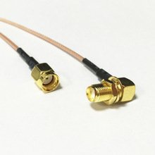 RP-SMA Male Plug Connector Switch SMA Female Jack nut Right Angle Connector RG178 15CM 6" Adapter Ships Quickly From USA