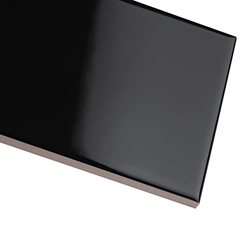 Somertile Crown Heights 3" X 6" Glossy Black Ceramic Wall Tile #TOP3