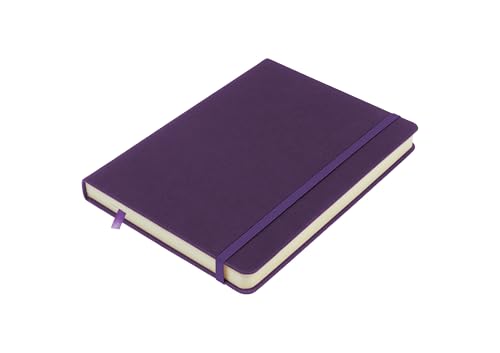 Image of Sketchbook Kangaro A5 Purple Heart PU Hard Cover 80 Sheets 140 g Cream Paper with Elastic Band and Ribbon
