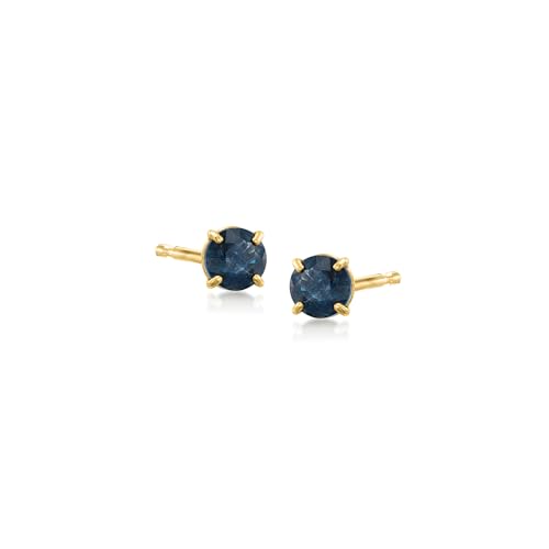 Ross-Simons 0.60 ct. t.w. Round Sapphire Stud Earrings in 14kt Yellow Gold