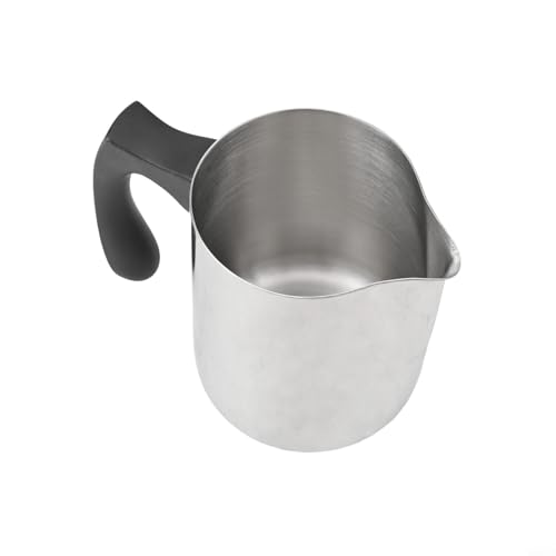HpLive Bricco per latte in acciaio inox da 600/900 ml, con manico in plastica resistente al calore, marcatore integrato e penna per una schiuma precisa (900 ml)