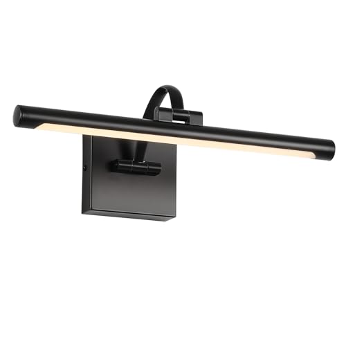 Image of DESOOP Black Picture Lights for Wall Dimmable Art Lights for Paintings Hard-Wired LED Painting Light Gallery Light for Portrait, Artwork, Frame 15.75 Inch 7W Warm White
