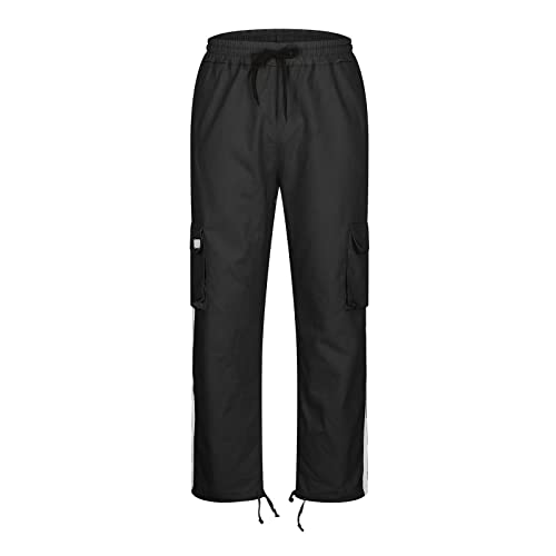 Baggy Cargo Sweatpants for Men Big and Tall Fashion 2023 Color Block Joggers Pants Casual Loose Fit Cotton Cargos3