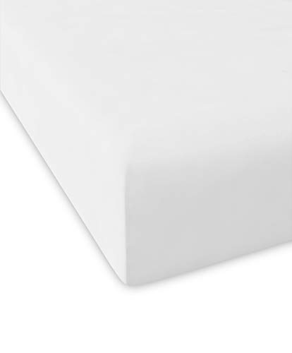NAF NAF Casual Sábana Bajera Ajustable Algodón - 160x200 + 28 cm (Cama 150 o 160), Blanco