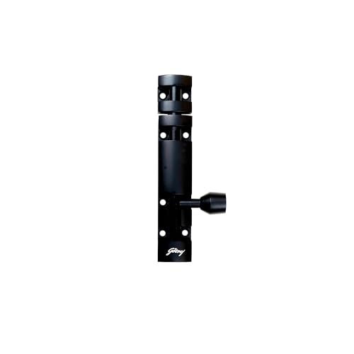 Image of Godrej Door Fittings | 4 inch Tower Bolt | Premium Matte Black Finish | Kundi for Better Grip & Easy Operation-Chitkani /Chitkini for Main Door, Bedroom, Bathroom, Wardrobe | 1 Year Warranty