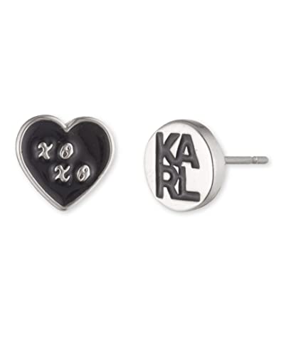 Karl Lagerfeld Paris Earrings Trio, Two-Tone/Jet, Set of 3 Pair2