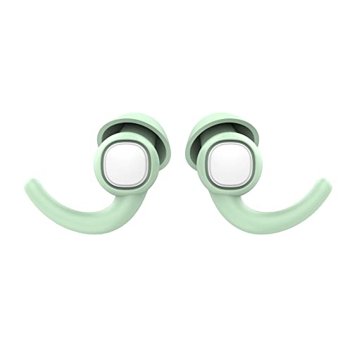 Noise Reduction Earplugs – Super Soft, Reusable Hearing Protection in Flexible Silicone Earplugs for Sleep, Noise Sensitivity & Flights - Noise Cancelling (Light Green)