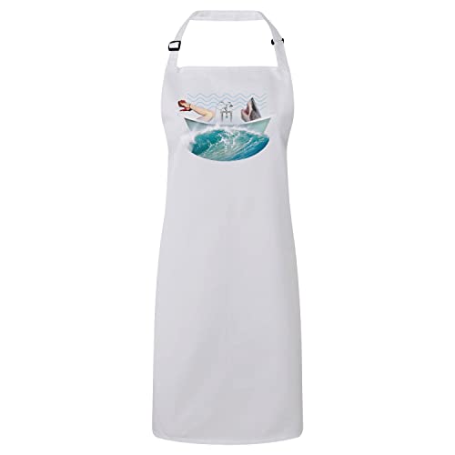 Tablier cuisine requin baignoire cadeau humour original pour cuisinier