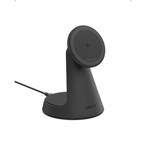 Anker MagGo MagSafe kompatibles 2-in-1 Ladegerät, Qi2 Zertifiziert 15W Schnellladegerät Ständer, Einstellbar stabil, Für iPhone 17/16/15/14/13/12, AirPods Pro und mehr (Ohne Netzteil) Schwar