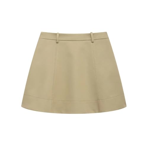 Solid Color A-Line Version Short Skirt Side Zipper Women's Casual Skirt3