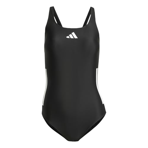 adidas Donna 3 Stripes C-Back Swimsuit, Black/White, 42
