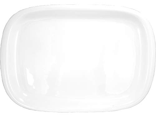 Desconocido Fuente Plato Porcelana Rectangular Color Blanco Puro (34 x 23 cms)