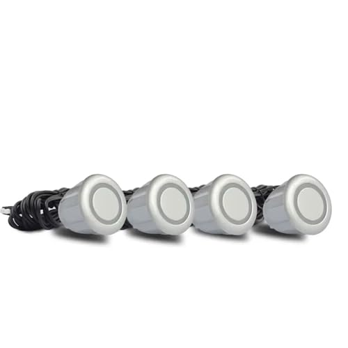 Aparcamiento asistido 4 Sensores Aparcamiento Ultrasónicos 22 Mm Sistemas Radar Marcha Atrás Alarma Radar Marcha Atrás Inducción Sensores Aparcamiento Sensores Marcha Atrás Para Coche(Silver)