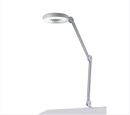 8-fache Lupenlampe: Tageslicht-Lampe mit hellem Licht - Nützliches 127-mm-Lupenlicht, höhenverstellbarer Schwanenhals für Schreibtisch, Tisch,