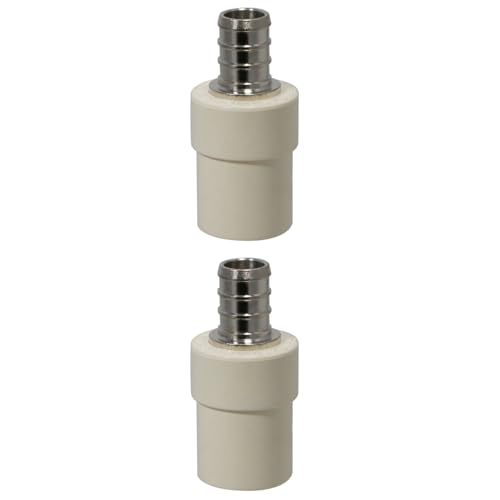 2 Pieces XFITTING 1/2" Pex x 1/2" CPVC Coupling, Transition Coupling, Pex B Crimp Version