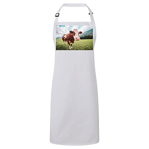 Tablier cuisine vache et paysage alpin pour vos repas en famille