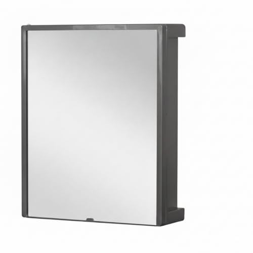 Image of CIPLA PLAST New Rich Look Bathroom Cabinet with Mirror | Storage Organiser | Strong Plastic Bathroom Shelves Wall Mounted | Bathroom Accessories| Mirror Cabinet (Metallic Grey)