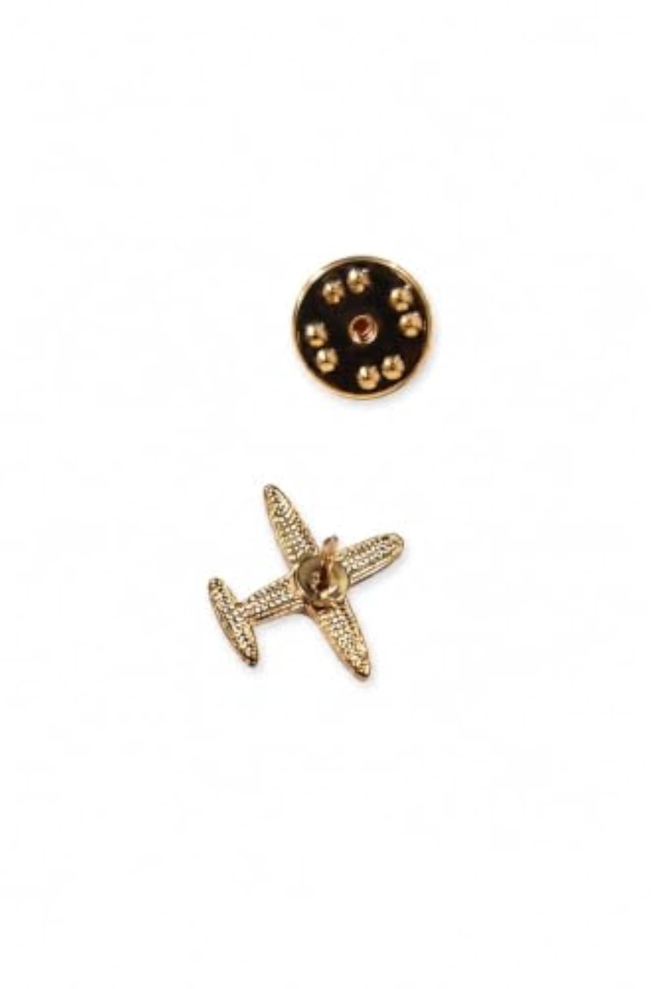 Gold-Finish Airplane Brooch with Crystal Embellishments