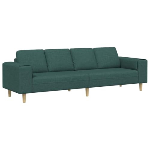 vidaXL Sofá de Sala Verde Oscuro 250 x 77 x 76 cm Poliéster, Sala, sofá Moderno Rectangular, Material Transpirable, Asiento cómodo y Elegante para Interiores