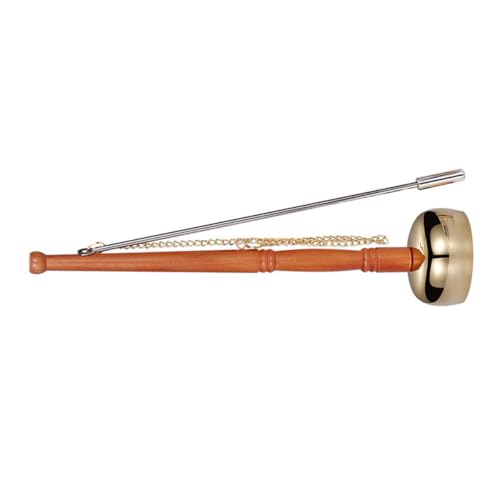 SOIMISS Instrumento Percusión Cobre Yin Qing para Budismo Campana de Mano con Mango Ergonómico Sonido Claro y Dulce para Meditación y Decompresión Resistente y Pulido Fino Accesorio