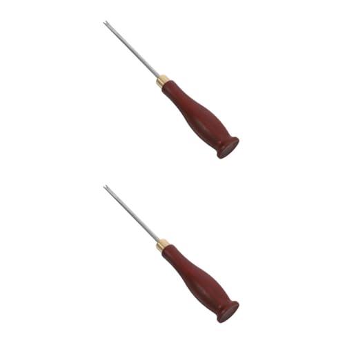 Lurrose 2 Piezas herramientas de tampón raspador de gabinete herramienta para pulir cuero raspador de madera para trabajar la madera pala miniatura casa de muñecas punzón de cuero acero.