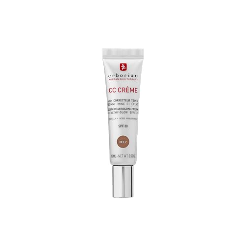 Erborian - CC Cream with Centella Asiatica - Color Correcting Cream with Healthy Glow Effect - Natural and Luminous Finish - Long-Lasting Hydration - Korean Cosmetic Care - Deep 15 ml