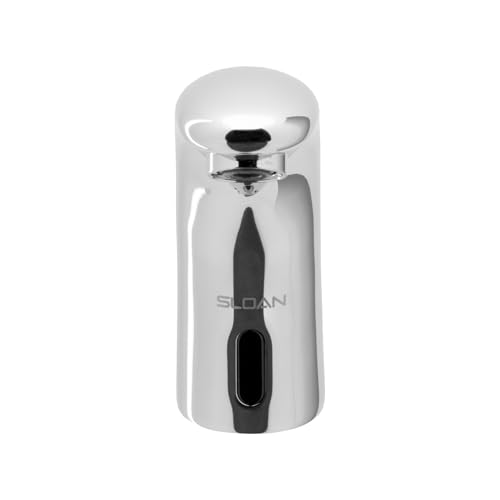 Image of Sloan SF-2450 Sensor Activated Touch-Free Faucet, Commercial Grade with Mounting Hardware - 0.5 GPM Battery-Powered Deck-Mounted Mid Body, Polished Chrome Finish, 3362124