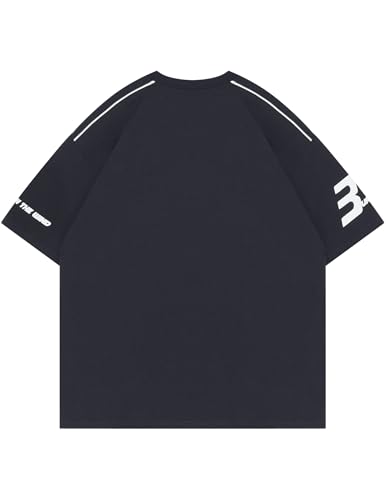Aelfric Eden Mens Graphic Tees Vintage Racing Tees Oversized T Shirt Women Contrast Color Summer Tops