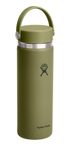 Image of Hydro Flask Water Bottle - Insulated Stainless Steel - Wide Mouth Flex Lid, Non Spill, Leakproof and Refillable in 20 Oz Palmer Green