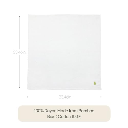 Image of Baby Newborn Bath Towel Swaddle (White) Ultimate Soft Beach Towel