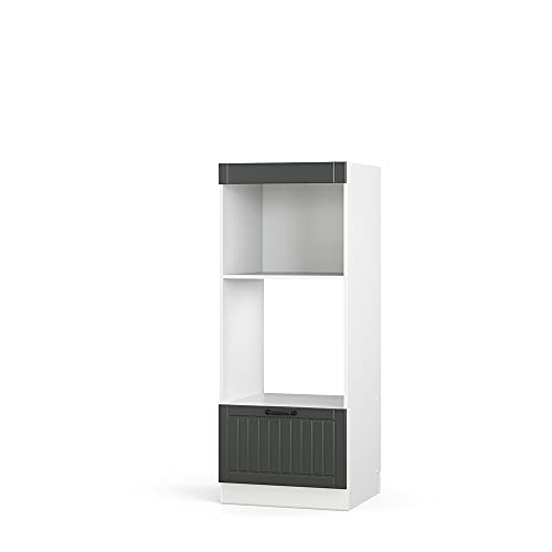 Vicco Mikrowellenschrank Fame-Line, Anthrazit Landhaus, 60 cm offen