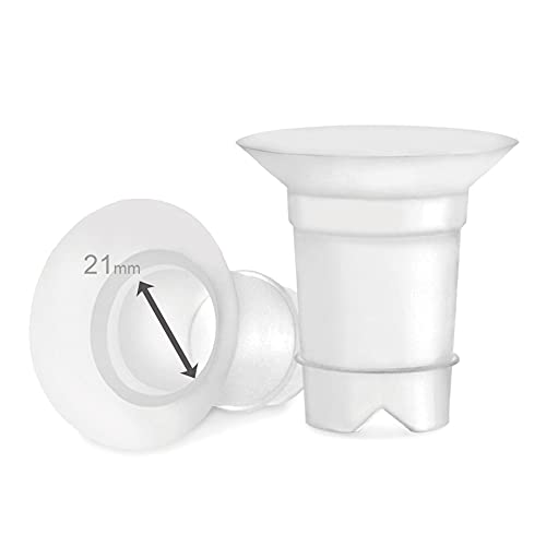 Image of Maymom Flange Insert 21 mm Compatible with Medela and Spectra 24 mm Shields /Flanges. Use with Medela Freestyle and Momcozy S9 /S11 /S12 to Reduce Nipple Tunnel Down to 21 mm; Fit Momcozy 24 mm Cup. 2pc