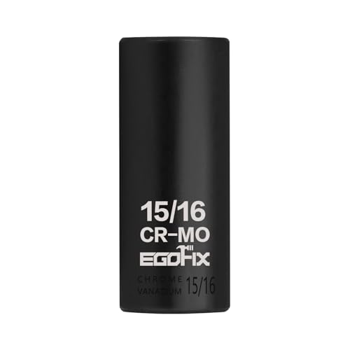 Image of 1 /2 inch Drive Deep Impact Socket, 15 /16 Inch SAE Socket, CR-MO 6 Point for Easy Removal of Axle Nut