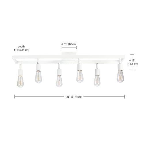 Globe Electric 64000095 36" 6-Light Track Lighting, Matte White, Pivot Sockets, Ceiling Lamp for Bedroom, Kitchen, Hallway, Bathroom, Den, Dining Room, Home Décor by Globe Electric - Image 8