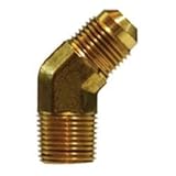 10448 45-deg Elbow, 1/4 in Male Flared x 1/8 in Male NPTF, Brass (4 Pack)