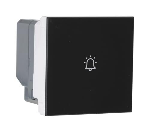 Image of Legrand Lyncus 6A 2M Touch Bell Push Switch | PMMA Mechanism, Electronic Enclosure, Polycarbonate | Suited for Office, Hotel, Residence (Pack of 1, Black)