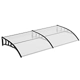 GarveeLife 40''x80'' Awning for Door Entrance, Window Awning Canopy Exterior with UV Rain Snow Sunlight Protection, Door Awning with Plastic Steel Bracket,Polycarbonate Cover, Clear Board